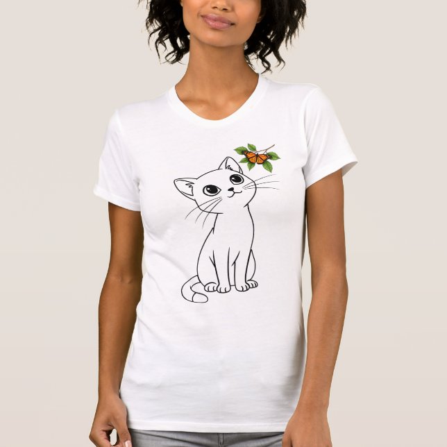 Camiseta Gatinho curioso (Frente)