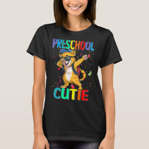 Camiseta Gatinho Cute Pré-Escolar de Volta à Escola