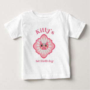 Camiseta Gatinho Daisy Kitty rosto 1º aniversário