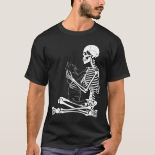 Camiseta Gatinho das Artes Esqueleto Fantasia de Halloween
