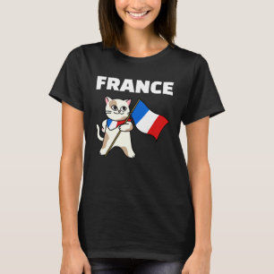 Camiseta Gatinho das Cores Francesas Bandeira da França