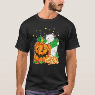 Camiseta Gatinho de Abóbora de Halloween Vintage  Milho Doc