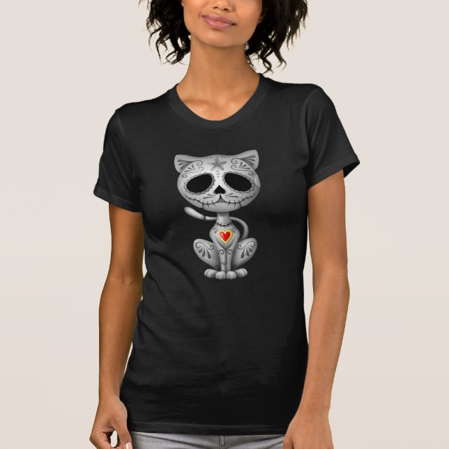 Camiseta Gatinho de Açúcar Zombie Escuro (Frente)
