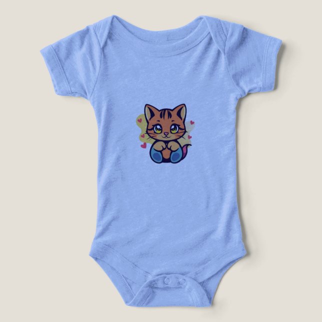 Camiseta Gatinho de Amor Adorável (Design frontal)
