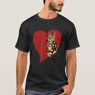 Camiseta Gatinho De Amor Coração Para Animais E Gato Bonito