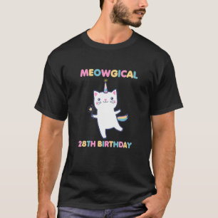 Camiseta Gatinho De Aniversário De 28 Anos, 28 Anos, Meteor