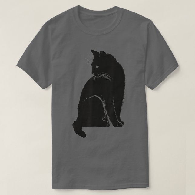 Camiseta Gatinho de Arte Felina, Proprietário de Gatos Negr (Frente do Design)