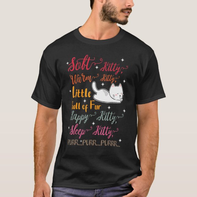 Camiseta Gatinho De Calor De Gatinho Suave Pequena Bola De  (Frente)