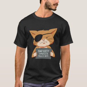 Camiseta Gatinho De Captura De Gângster De Gato Mau Para Pe