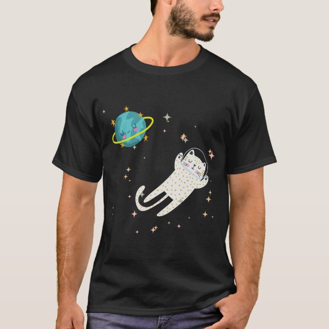 Camiseta Gatinho de espaço (Frente)
