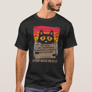 Camiseta Gatinho de Estimação Antigo Mau Comportamento Me F
