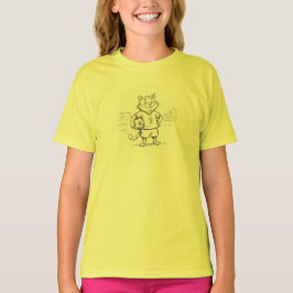 Camiseta Gatinho de futebol (arte linear) - Beneficia organ