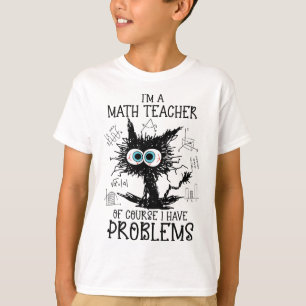 Camiseta Gatinho de Gato Negro, sou professor de Matemática