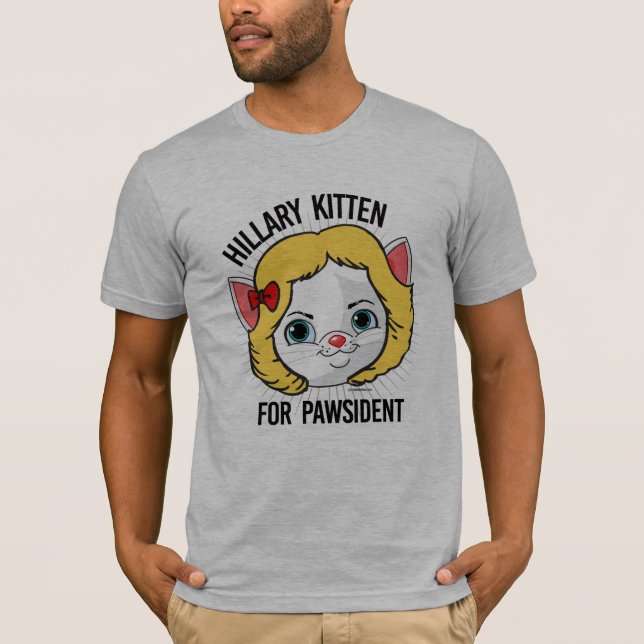 Camiseta Gatinho de Hillary para Pawsident (Frente)