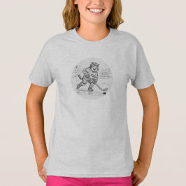 Camiseta Gatinho de hóquei (arte linear) - Beneficia organi