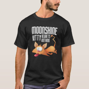 Camiseta Gatinho De Moonshine Não Lamenta Nada De Bebidas D