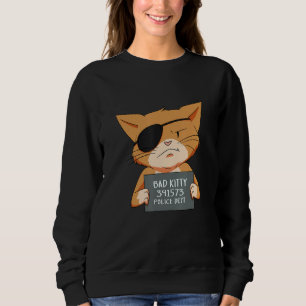 Camiseta Gatinho De Mugshot De Gângster De Gato Mau Para Pe