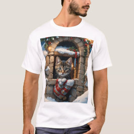 Camiseta gatinho de Natal