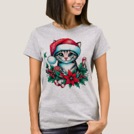 Camiseta Gatinho de Natal