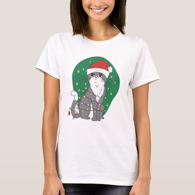 Camiseta Gatinho de Natal (Frente)