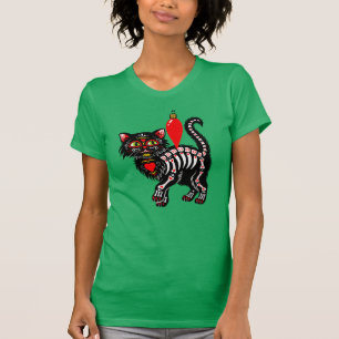 Camiseta Gatinho de Natal Dia De Los Cute