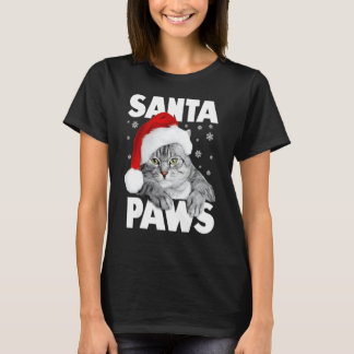 Camiseta Gatinho de Natal do Papai Noel Engraçado 1