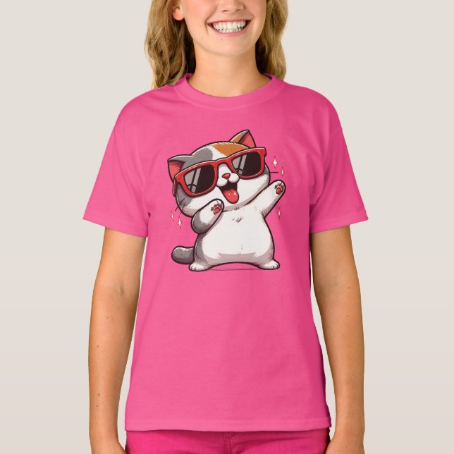 Camiseta Gatinho de Óculos de Sol Pumped Up! (Frente)