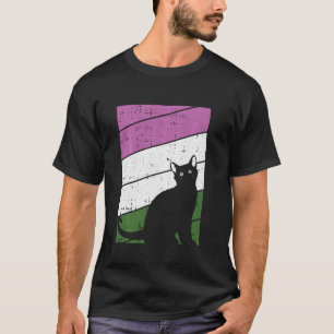 Camiseta Gatinho de Orgulho da Fila de Gênero de Gato Preto