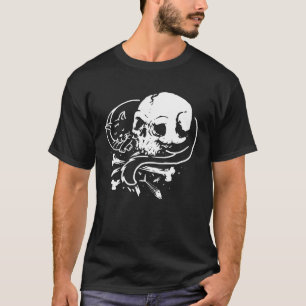 Camiseta Gatinho do crânio do Gato Esqueleto Halloween Tava