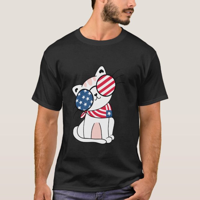 Camiseta Gatinho do Dia 4 de Julho (Frente)
