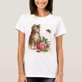 Camiseta Gatinho e borboleta