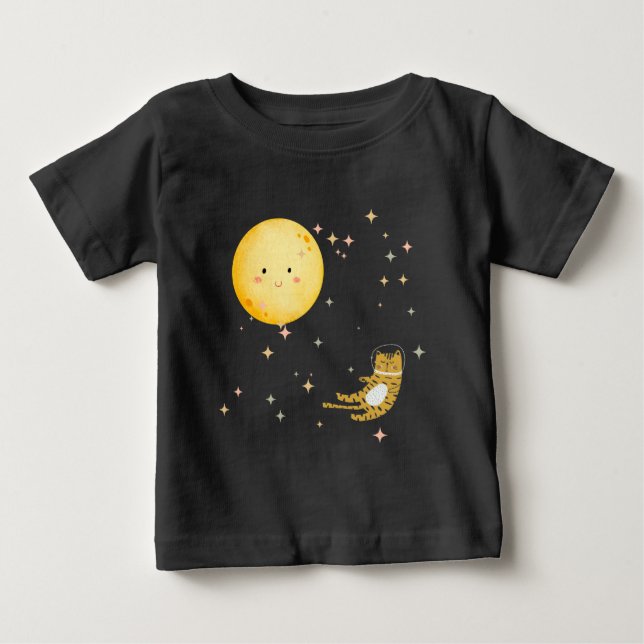Camiseta Gatinho e lua adormecidos (Frente)