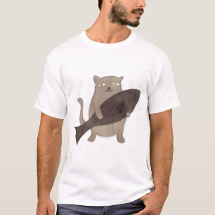 Camiseta Gatinho e seus peixes