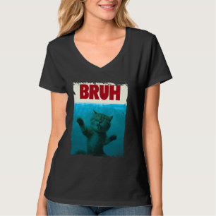 Camiseta Gatinho Engraçado Bruh Meme Engraçado Dizendo Paro