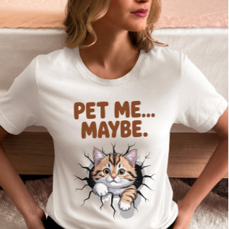Camiseta Gatinho Engraçado 'Me Acaute Talvez'