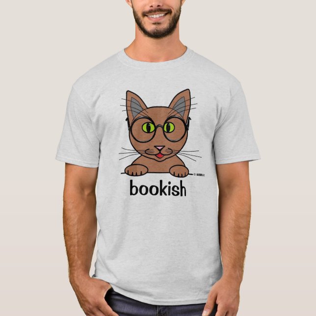 Camiseta Gatinho estudioso com óculos engraçado (Frente)