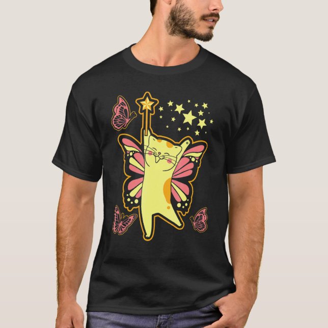 Camiseta Gatinho Fada Borboleta Gato (Frente)