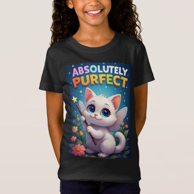 Camiseta Gatinho Fantasia Com Asas de Fada (Frente)