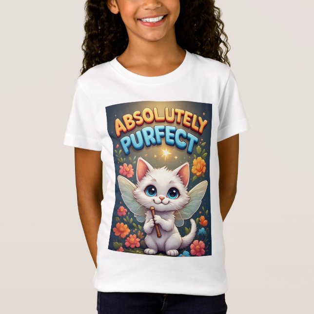 Camiseta Gatinho Fantasia Com Asas de Fada (Frente)