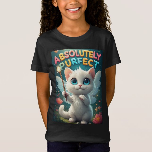 Camiseta Gatinho Fantasia Com Asas de Fada (Frente)