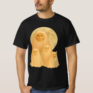 Camiseta Gatinho Fantasma Véspera de Todos os Santos   Espe