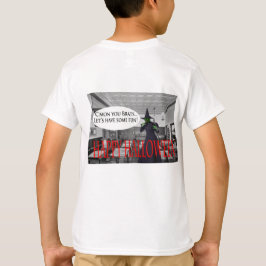 Camiseta gatinho Feliz de bruxa do Halloween