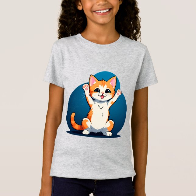 Camiseta Gatinho Feliz Tabby (Frente)