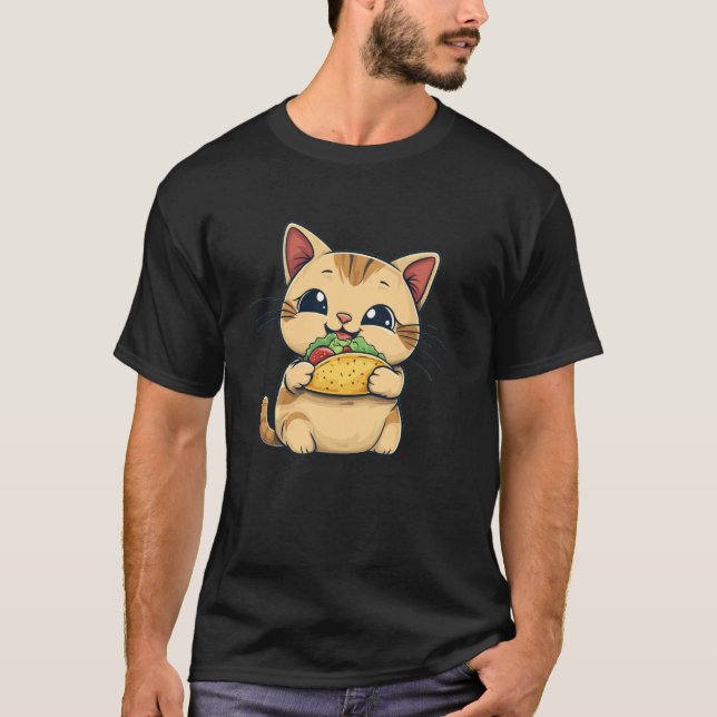 Camiseta Gatinho Fofinho Comendo Um Taco (Frente)