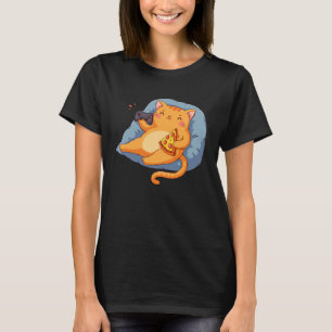 Camiseta Gatinho Fofinho Gamer Pizza Piada Controle de Vide