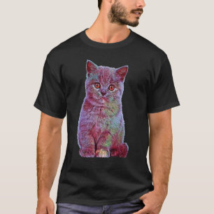 Camiseta Gatinho Fofinho Gato Fofo Trippy Psicodélico