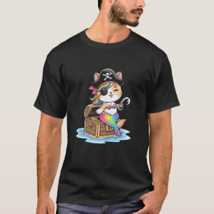 Camiseta Gatinho Fofinho Sereia Pirata Festa de Halloween G