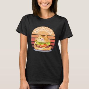 Camiseta Gatinho Fofo Anvorguesa Meme Hambúrguer Kitty