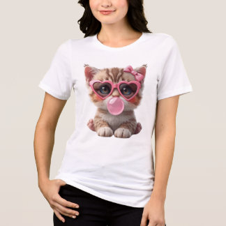 Camiseta Gatinho Fofo com Chiclete