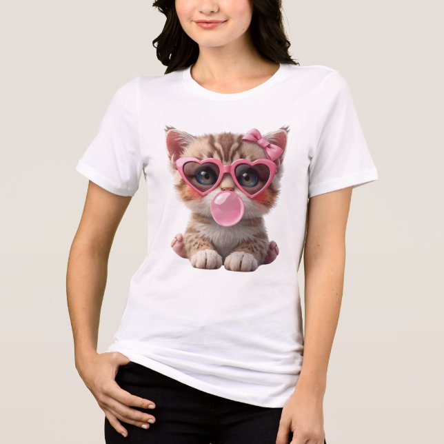 Camiseta Gatinho Fofo com Chiclete (Frente)